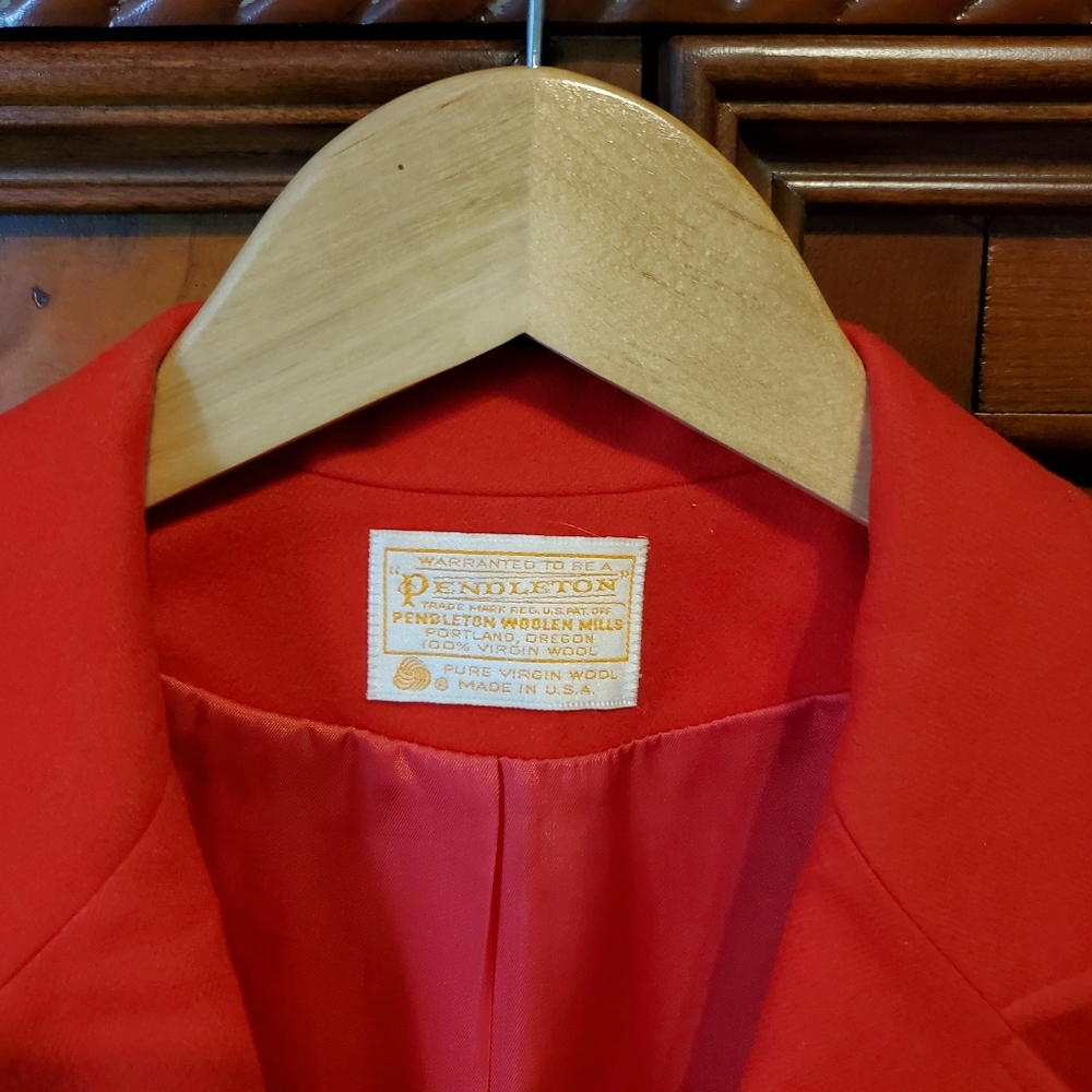 Pendleton Red Wool Blazer Jacket Size 14 - image 7